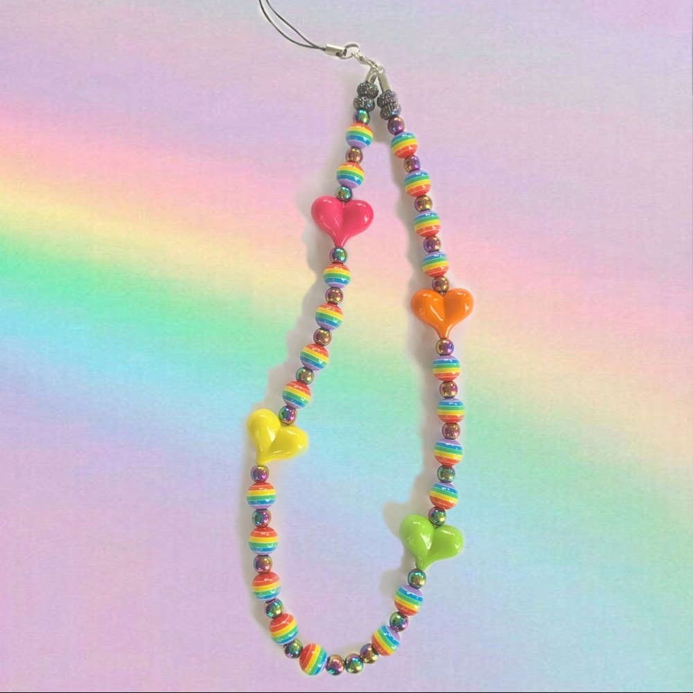 Rainbow phone charm string ting